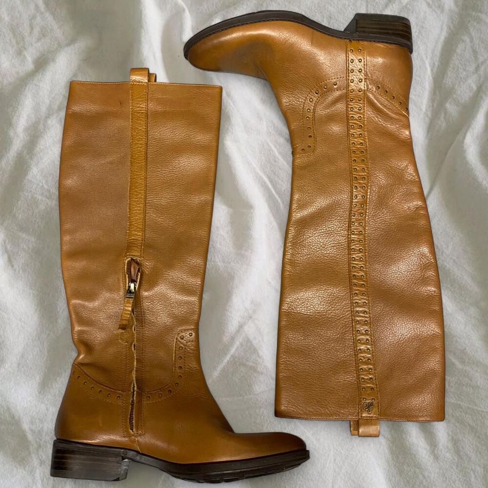 Leather Festival Boho Farmhouse Western Cottagecore Sam Edelman Riding Boots 7.5